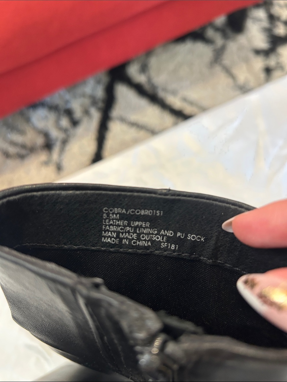 Steve Madden Black Leather Platform Ankle Boots - Picture 4 of 4